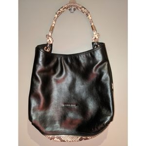 Michael Kors black and snake pattern shoulder bag